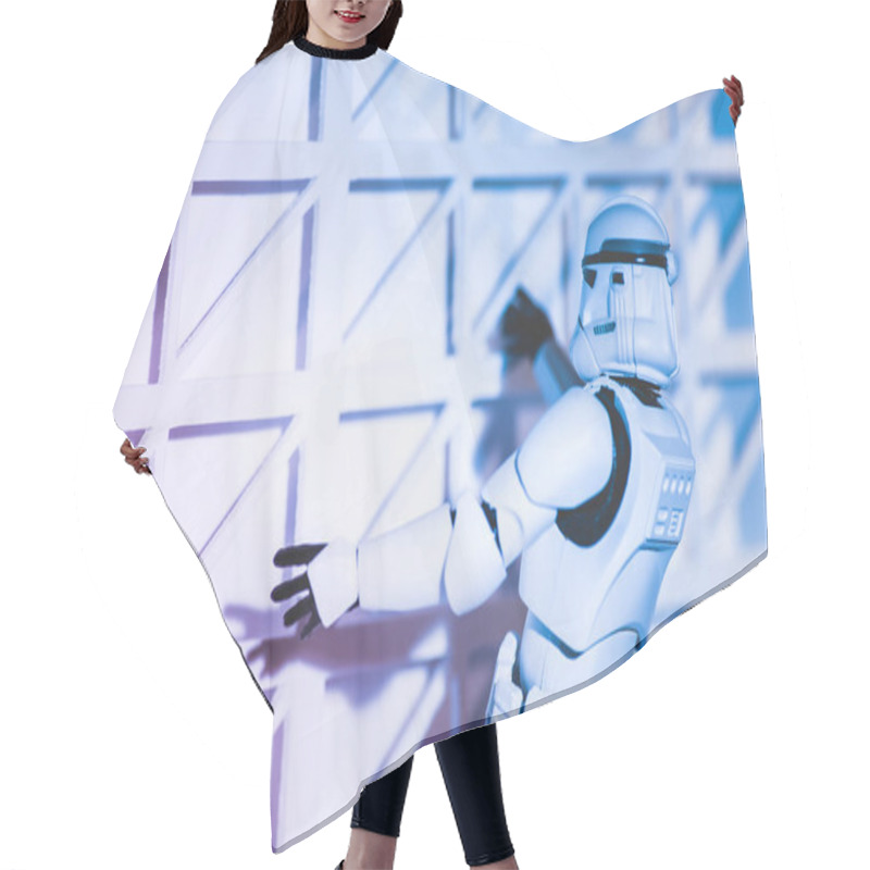 Personality  Plastic Imperial Stormtrooper Climbing White Textured Wall Hair Cutting Cape