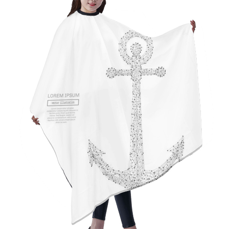 Personality  Anchor Low Poly Gray Hair Cutting Cape