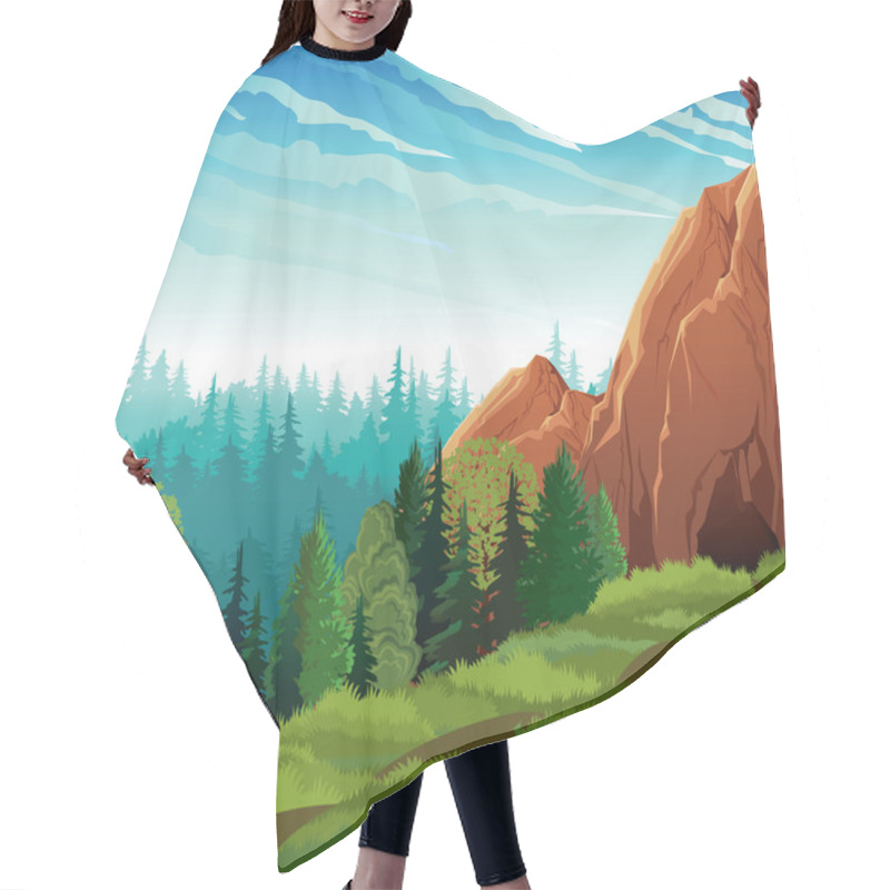 Personality  Green Nature Landscape Hair Cutting Cape