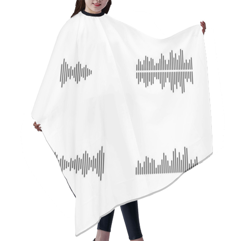 Personality  Sound Wave Music Logo Vector Hair Cutting Cape