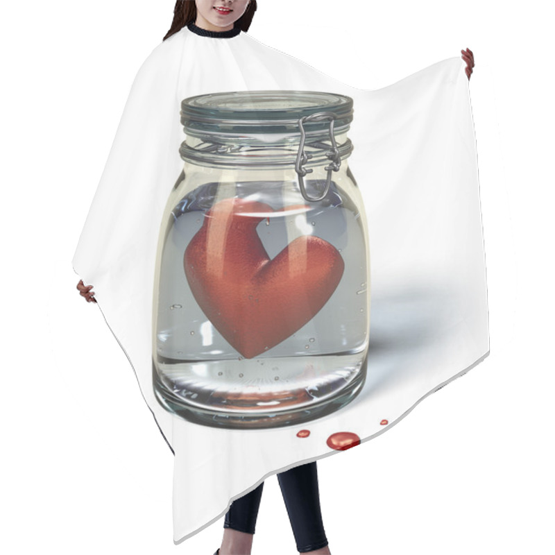 Personality  Love's Sorrow: Heart In A Jar. Hair Cutting Cape