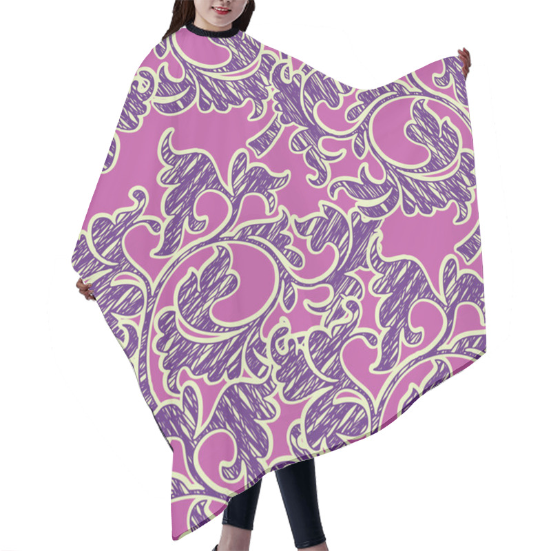 Personality  Elegance Seamless Pattern With Cornflowers Flowers Hair Cutting Cape