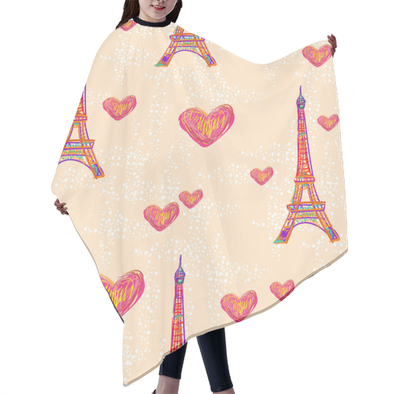 Personality  Paris Eiffel Towers Pattern Hair Cutting Cape