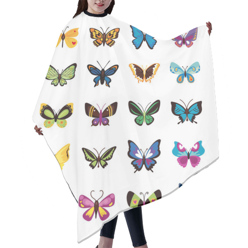 Personality  Bundle Of Butterflies Set Icons Hair Cutting Cape