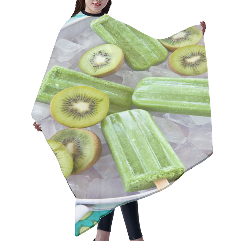 Personality  Green Popsicles With Fresh Kiwi Hair Cutting Cape