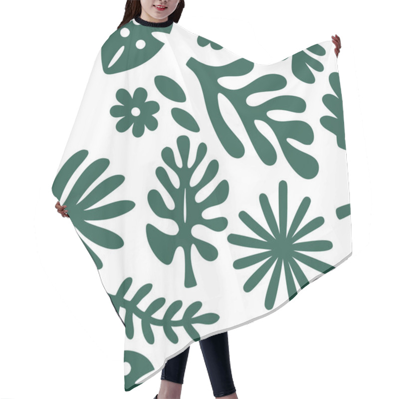 Personality  Tremdy Pattern  Background With Abstract Floral And Leaf Patterns Hair Cutting Cape