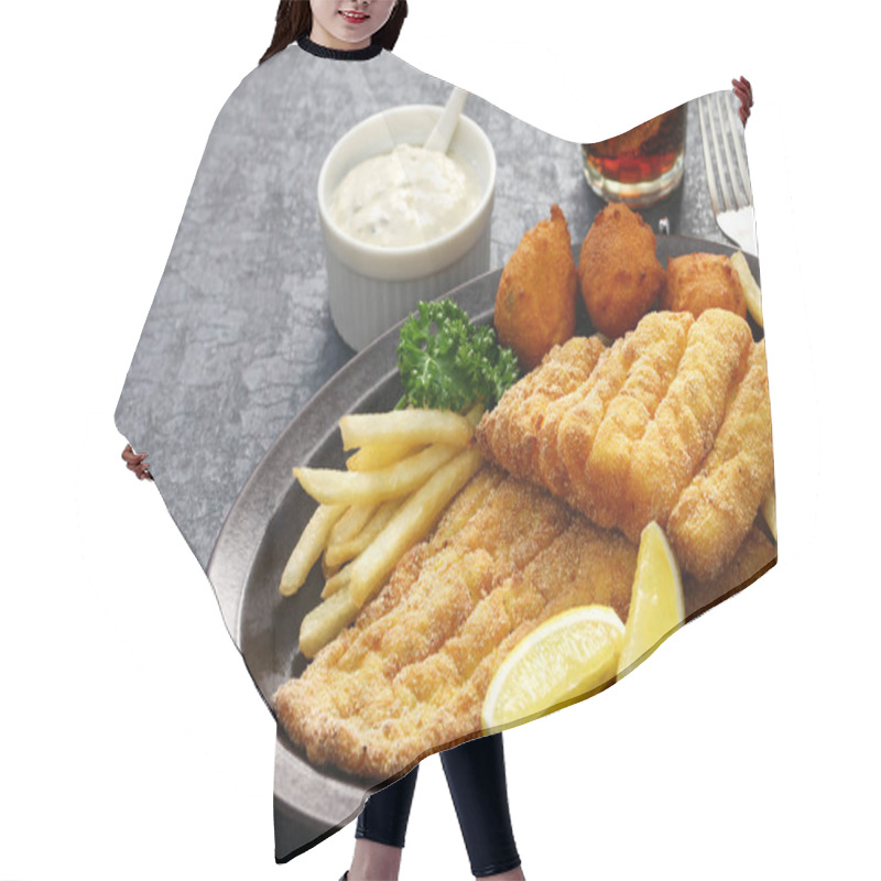 Personality  Southern Fried Fish Plate, American Cuisine Hair Cutting Cape