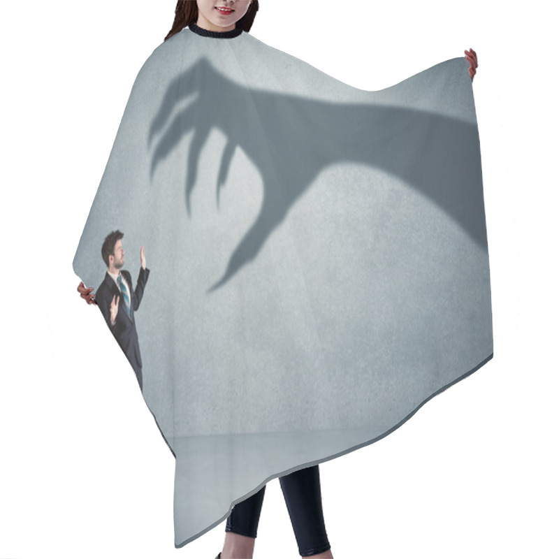 Personality  Business Person Afraid Of A Big Monster Claw Shadow Concept Hair Cutting Cape