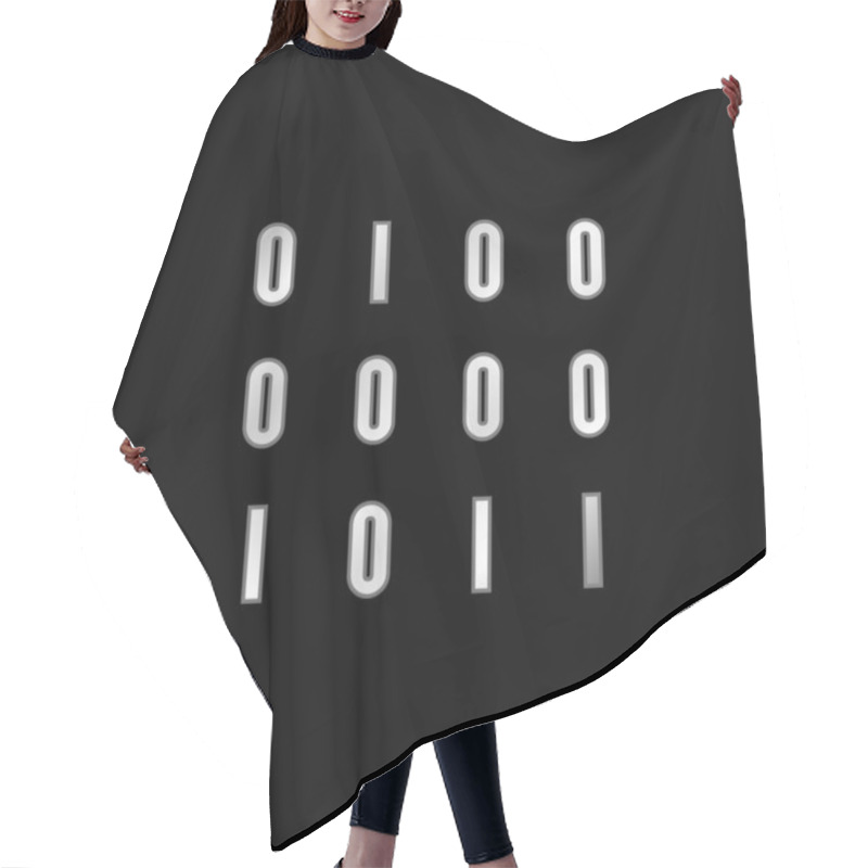 Personality  Binary Data Numbers Silver Plated Metallic Icon Hair Cutting Cape