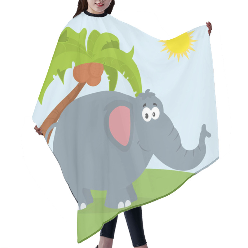 Personality  Elephant Cartoon Character Hair Cutting Cape