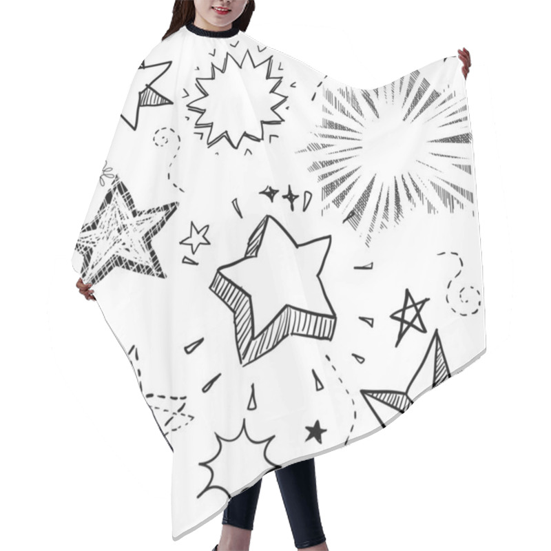 Personality  Stars And Explosions Doodles Hair Cutting Cape