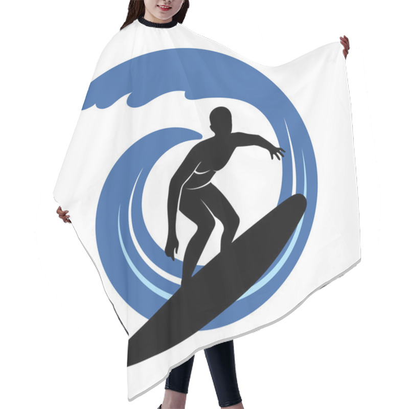 Personality  Surfer On Waves Hair Cutting Cape