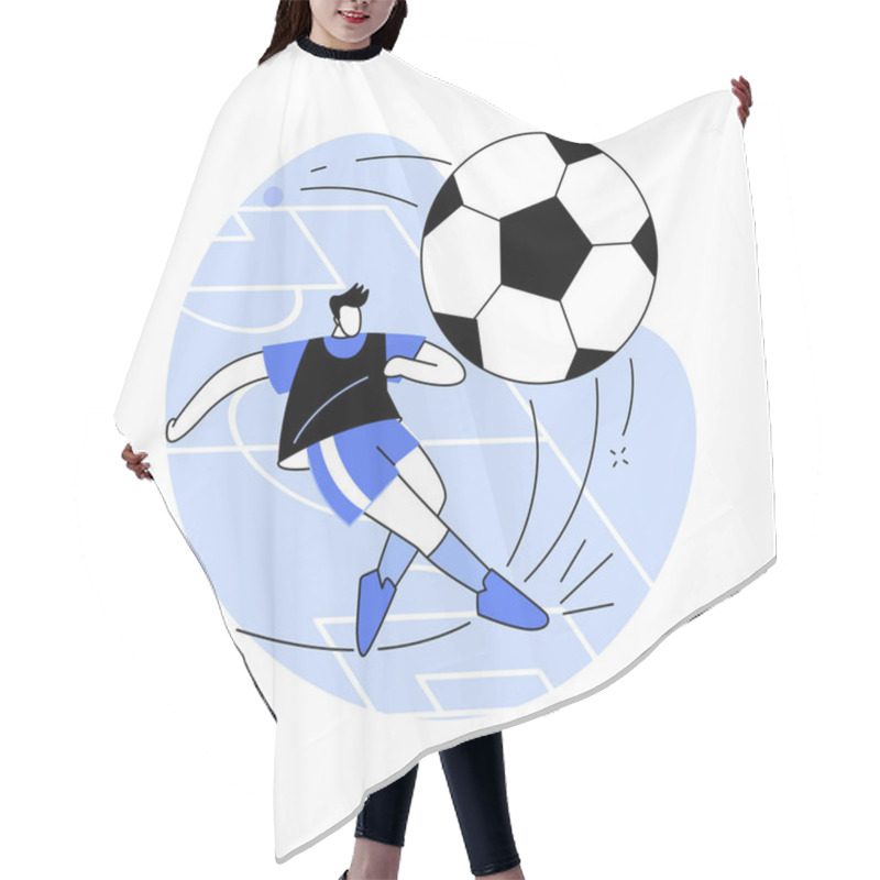 Personality  Soccer Abstract Concept Vector Illustration. Hair Cutting Cape