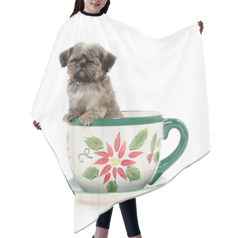 Personality  Puppy In Teapot Hair Cutting Cape