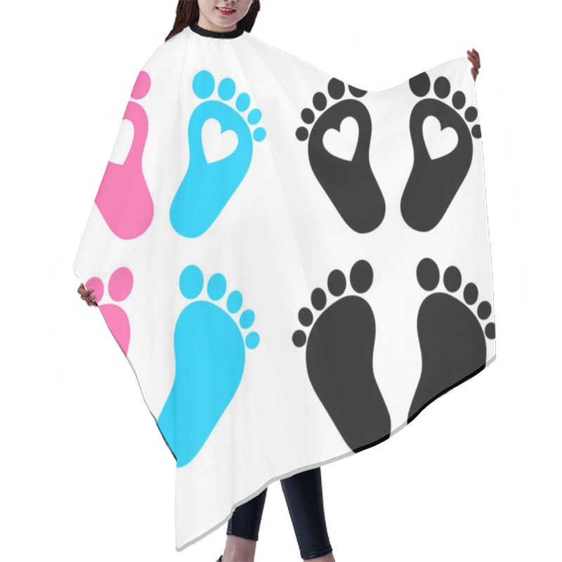 Personality  Baby Feet, Footprint, Hearts. Vector Illustration Hair Cutting Cape