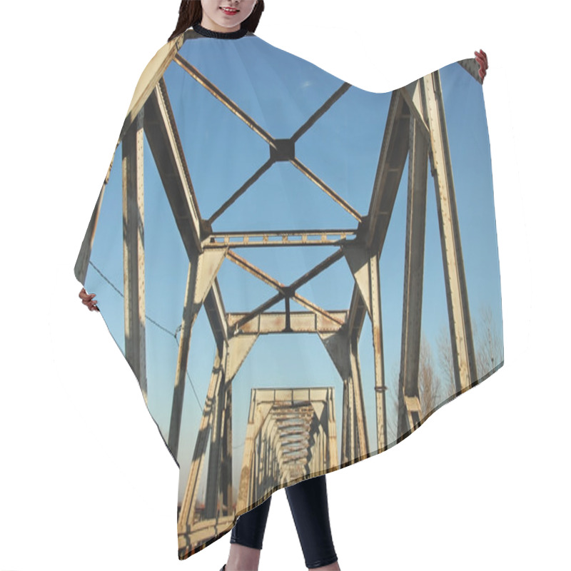 Personality  Railway And Automobile Bridge Hair Cutting Cape