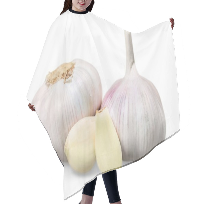 Personality  Garlic Isolated On White  Hair Cutting Cape