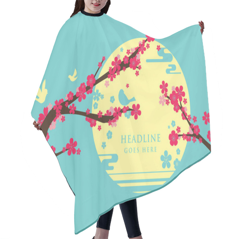 Personality  Vector Of Modern Cherry Blossom And Festive Background Hair Cutting Cape