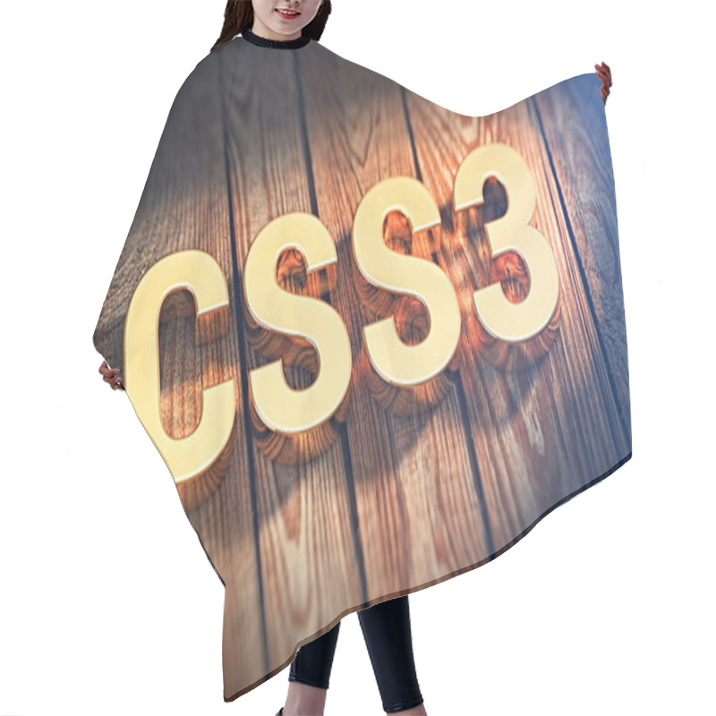 Personality  Word CSS3 On Wood Planks Hair Cutting Cape