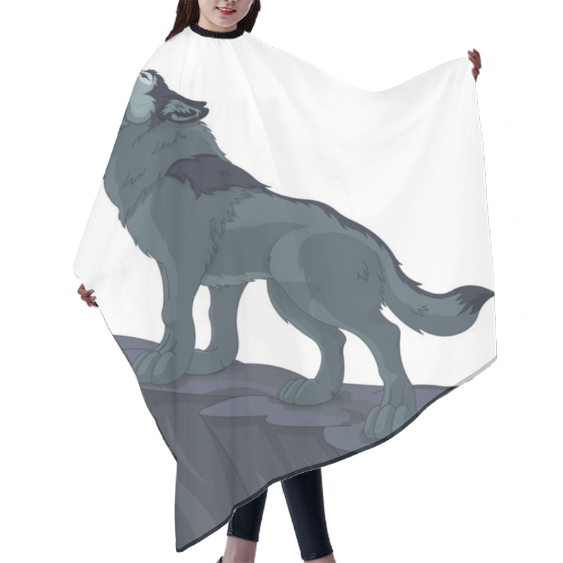 Personality  Howling Wolf That Stands On Cliff Hair Cutting Cape