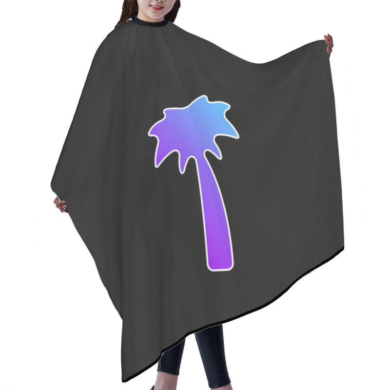 Personality  Black Palm Tree Blue Gradient Vector Icon Hair Cutting Cape