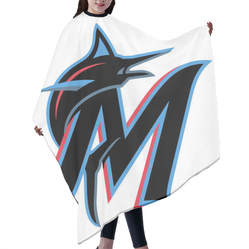 Personality  Logo Of Baseball Team Miami.  Hair Cutting Cape