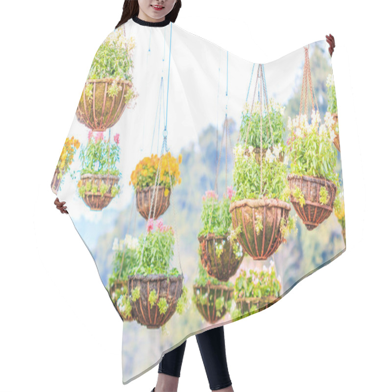 Personality  Hanging Baskets Of Flowers Hair Cutting Cape