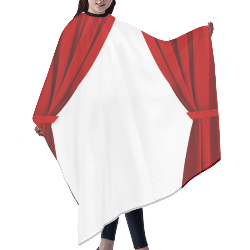 Personality  Red Curtains Hair Cutting Cape