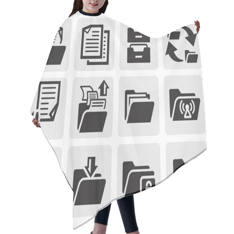 Personality  Folder Icons Set Hair Cutting Cape