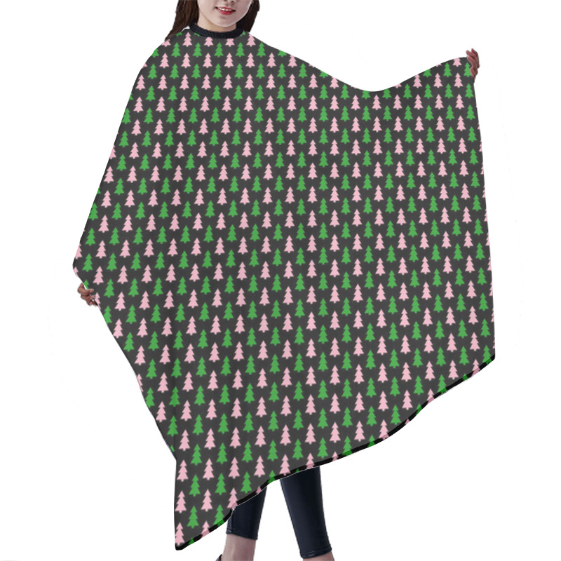 Personality  Seamless Geometrical Pine Tree Forest Pattern Background Hair Cutting Cape