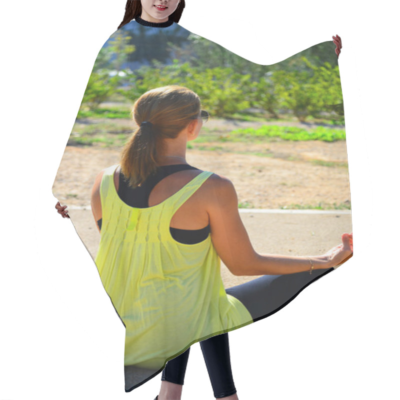 Personality  Yoga Position Lotus In The Park Hair Cutting Cape