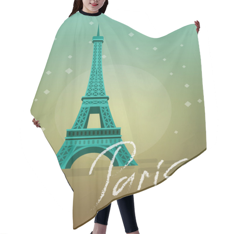 Personality  Paris Eiffel Tower Icon. Hair Cutting Cape