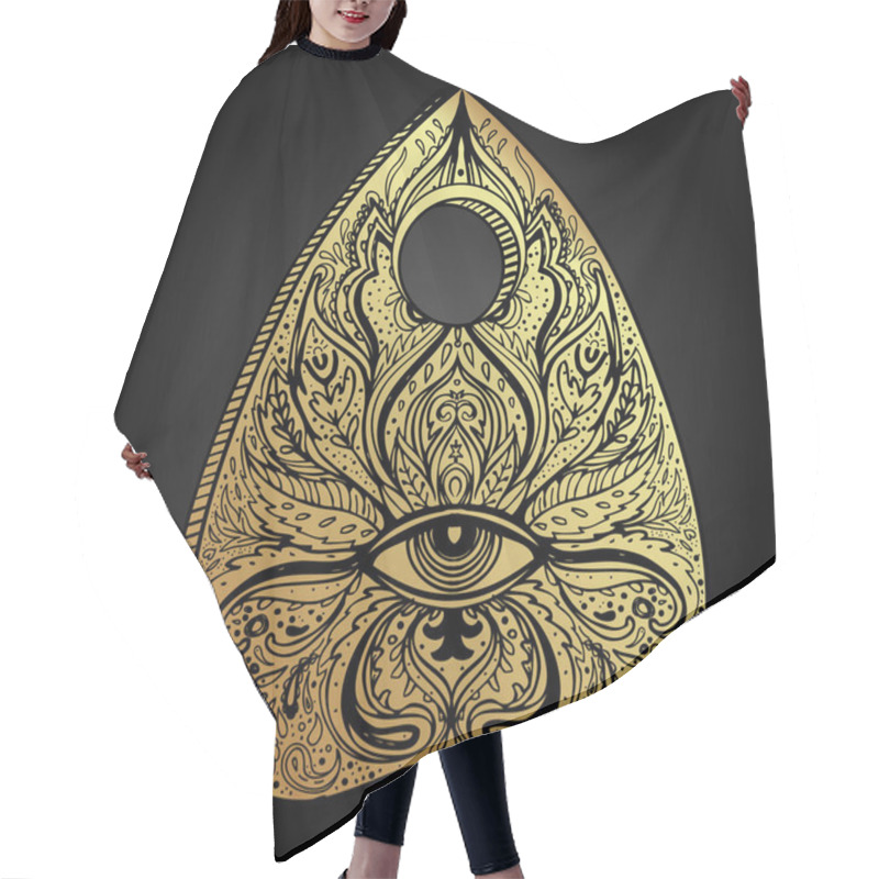 Personality  Heart-shaped Planchette For Spirit Talking Board. Vector Isolated Illustration In Victorian Style. Mediumship Divination Equipment. Flash Tattoo Drawing. Spirituality, Occultism. Hair Cutting Cape