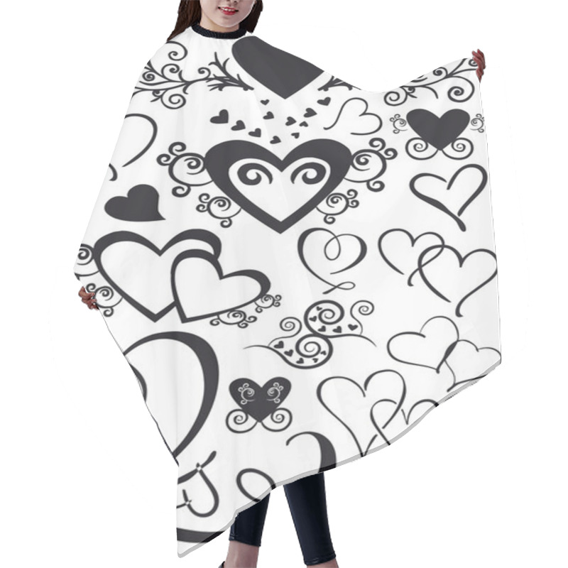 Personality  Mixed Shape Hearts Hair Cutting Cape