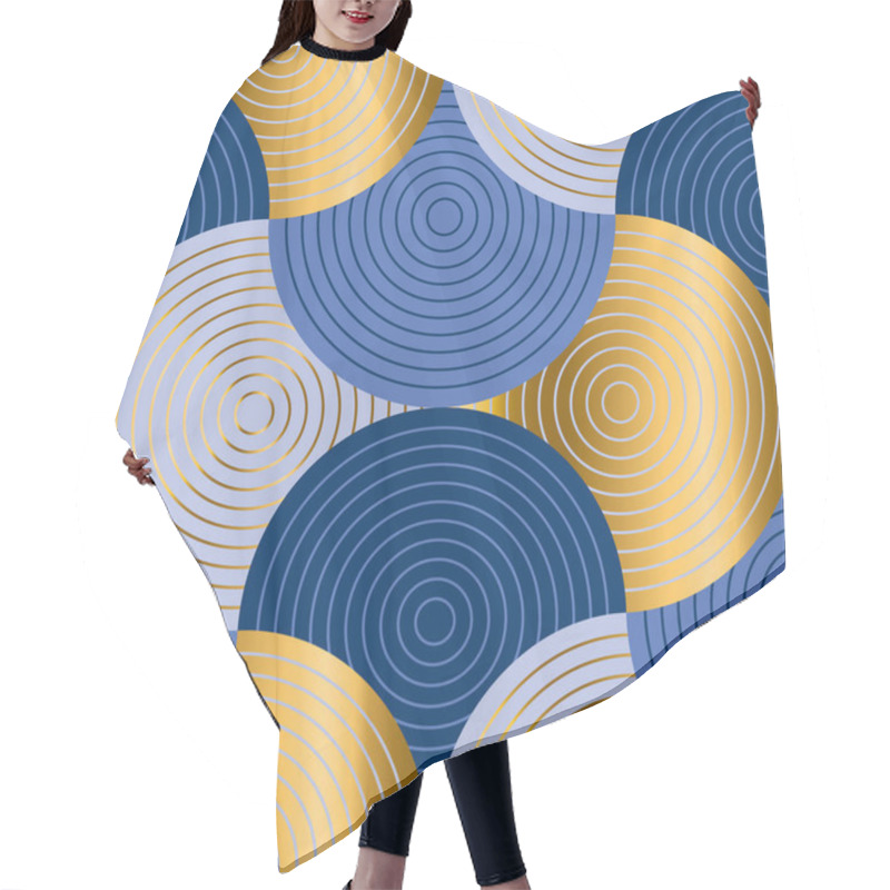 Personality  Retro Sea Water Abstract Geometry Seemless Pattern Hair Cutting Cape