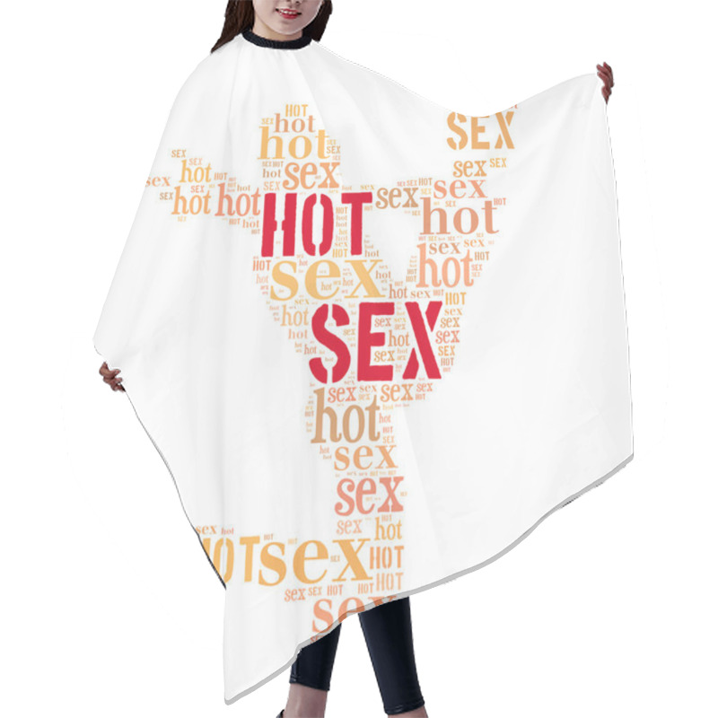 Personality  Hot Sex Word Cloud Hair Cutting Cape