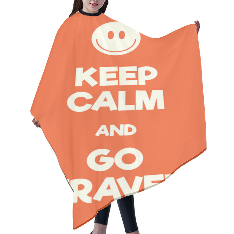 Personality  Keep Calm And Go Travel Poster Hair Cutting Cape