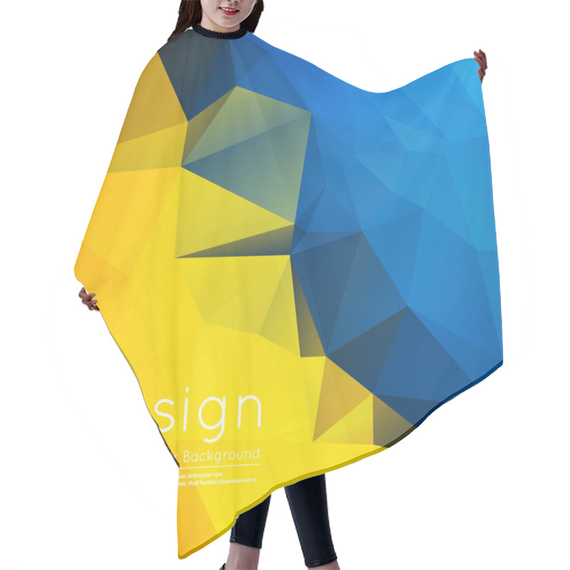 Personality  Abstract Composition, Text Frame Surface, Yellow, Blue Wallpaper, Creative Figure, Crystal Facets Icon, Title Sequence, Startup Display, Screen Saver, Banner Form, Flier Fashion, EPS10 Vector Image Hair Cutting Cape