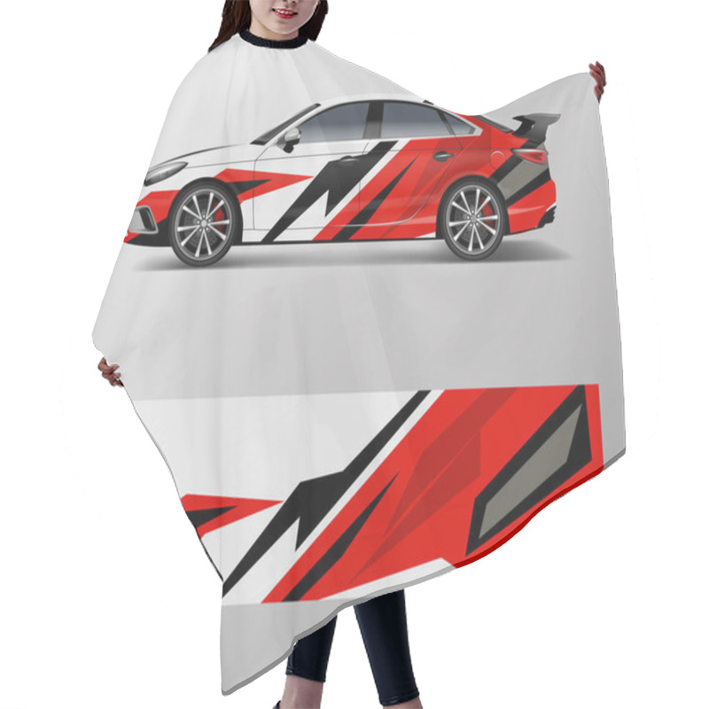 Personality  Modern Racing Car Wrap Strip For Racing Sport Car Design. Hair Cutting Cape