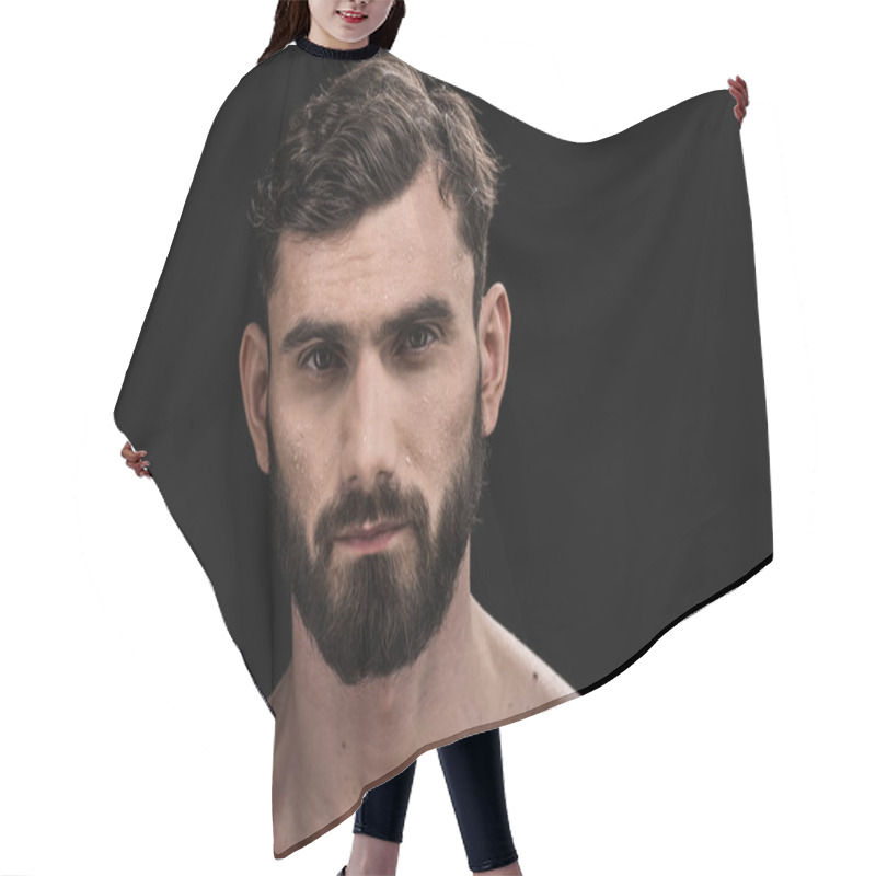 Personality  Young Bearded Man Hair Cutting Cape