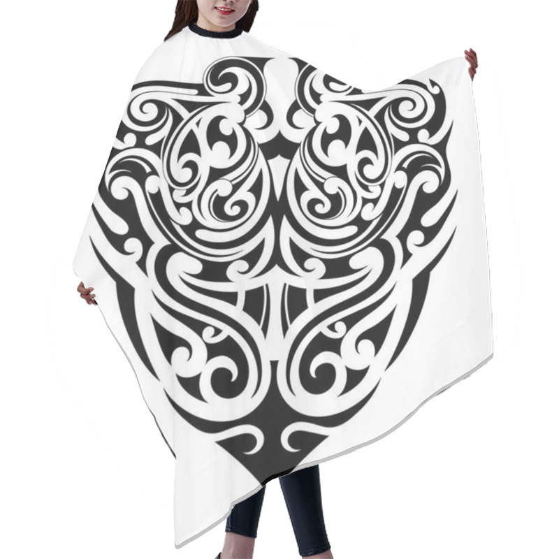 Personality  Tribal Tattoo Shape Hair Cutting Cape