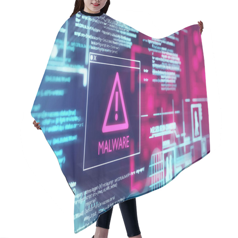 Personality  Malware Detected Warning Screen Hair Cutting Cape