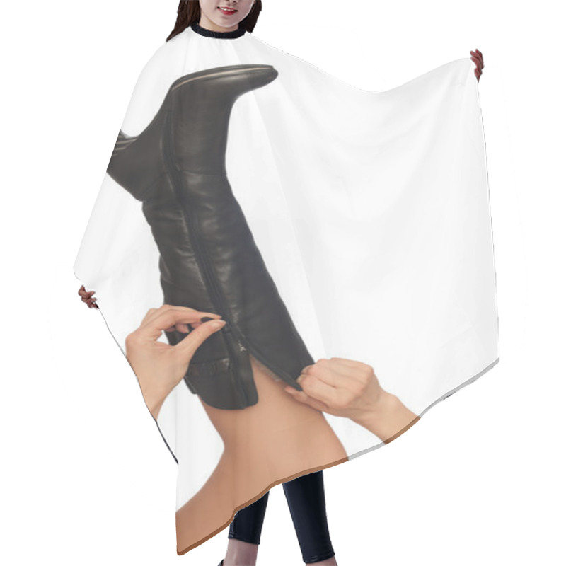 Personality  Fetish Boots Hair Cutting Cape