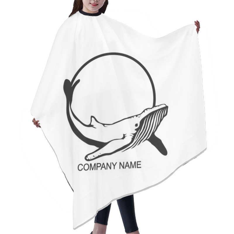 Personality  Whale Logo In Circle Hair Cutting Cape