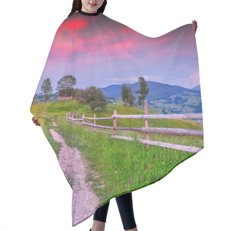 Personality  Summer Sunrise In The Mountains Hair Cutting Cape