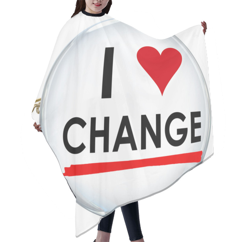 Personality  I Love Change Words Hair Cutting Cape