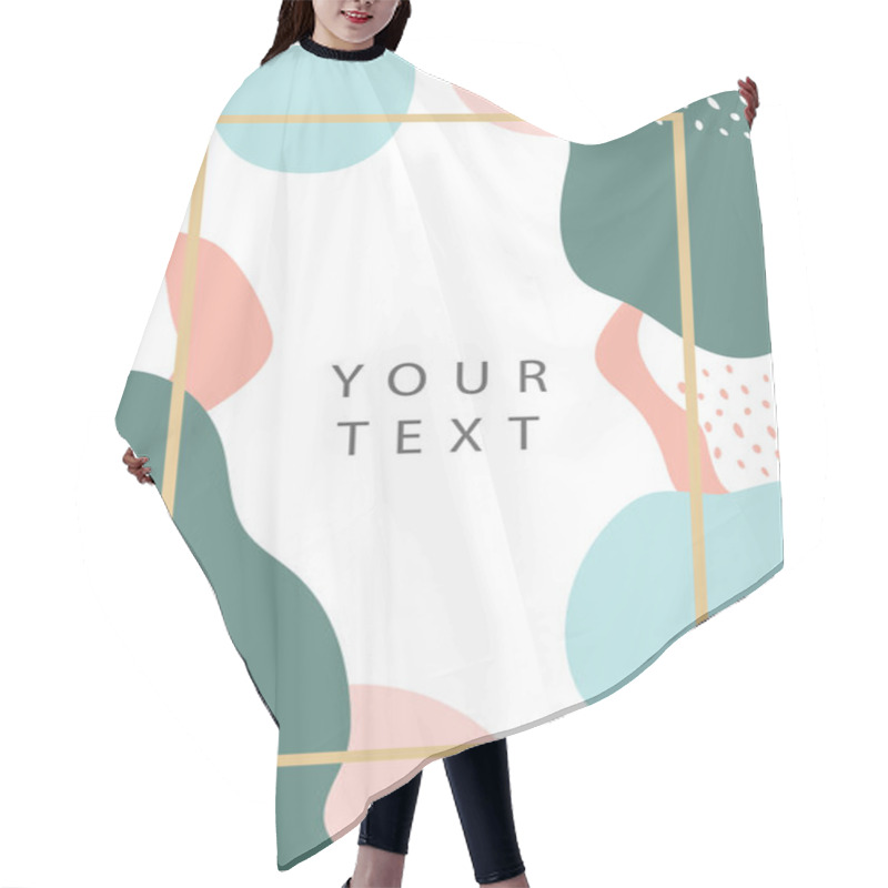 Personality  Abstract Pink And Green Vector Background With Hand-drawn Strokes And Dots And Frame Hair Cutting Cape