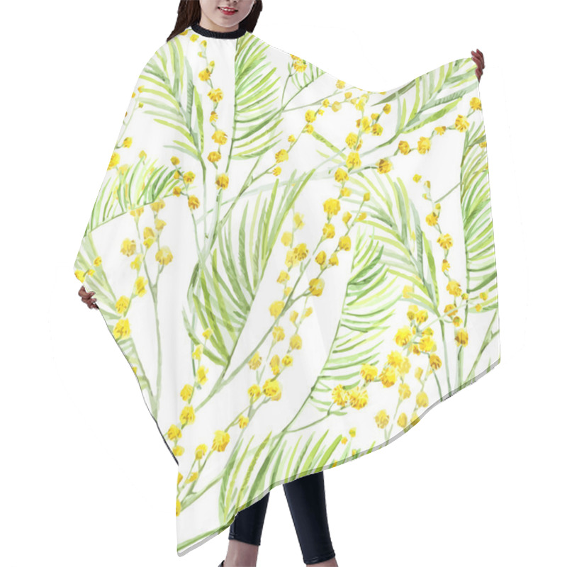 Personality  Mimosa Pattern Hair Cutting Cape