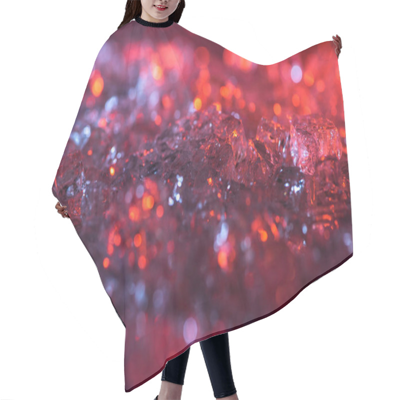 Personality  Close Up View Of Abstract Red And Purple Crystal Textured Background Hair Cutting Cape