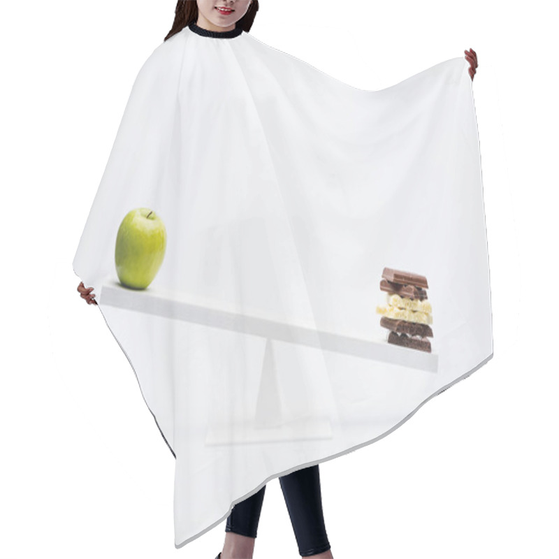 Personality  Apple And Chocolate On Seesaw  Hair Cutting Cape